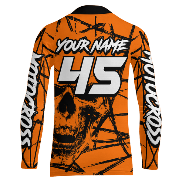 Maxcorners Motocross Racing Jersey Orange Upf30+ Dirt Bike Shirt MX Off-Road Motorcycle Shirt MT2709