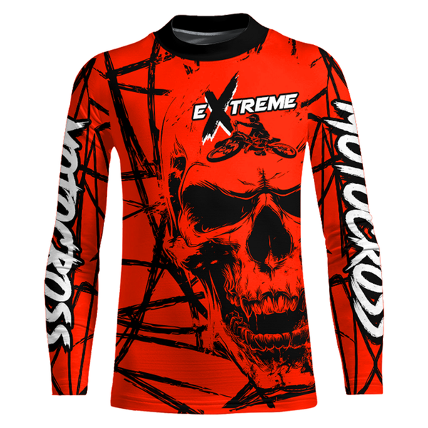 Maxcorners Motocross Racing Jersey Red Upf30+ Dirt Bike Shirt MX Off-Road Motorcycle Shirt MT2709