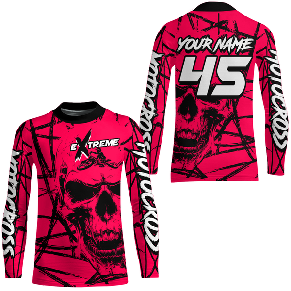 Maxcorners Motocross Racing Jersey Pink Upf30+ Dirt Bike Shirt MX Off-Road Motorcycle Shirt MT2709