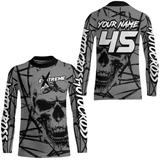 Maxcorners Motocross Racing Jersey Grey Upf30+ Dirt Bike Shirt MX Off-Road Motorcycle Shirt MT2709