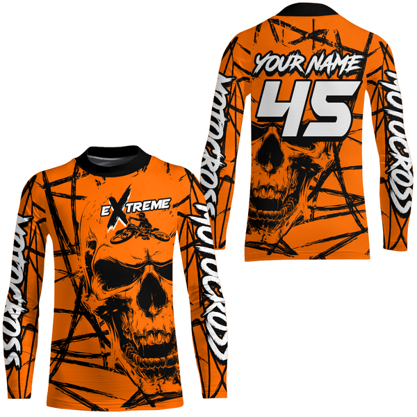 Maxcorners Motocross Racing Jersey Orange Upf30+ Dirt Bike Shirt MX Off-Road Motorcycle Shirt MT2709