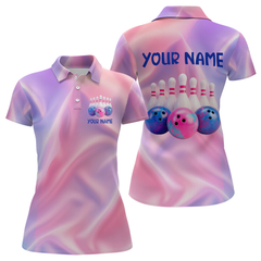 Maxcorners Custom Pink Bowling Shirts for Men Women Team Bowling Polo & Quarter Zip Shirts LM1708