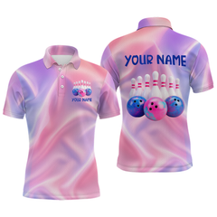 Maxcorners Custom Pink Bowling Shirts for Men Women Team Bowling Polo & Quarter Zip Shirts LM1708