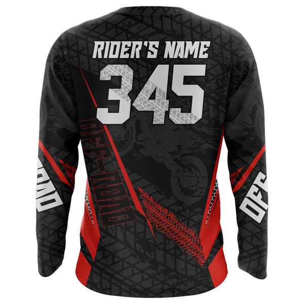 Maxcorners Motocross Racing Jersey Kid Women Men Dirt Bike Shirt Upf30+ Off-road Jersey Red MT2809