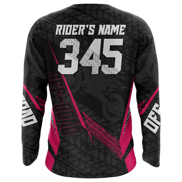 Maxcorners Motocross Racing Jersey Kid Women Men Dirt Bike Shirt Upf30+ Off-road Jersey Pink MT2809