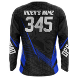 Maxcorners Motocross Racing Jersey Kid Women Men Dirt Bike Shirt Upf30+ Off-road Jersey Blue MT2809