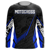 Maxcorners Motocross Racing Jersey Kid Women Men Dirt Bike Shirt Upf30+ Off-road Jersey Blue MT2809