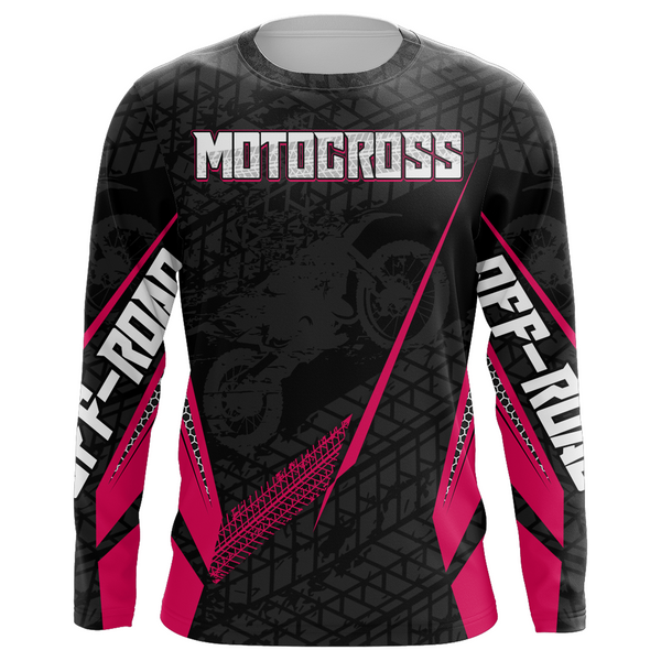 Maxcorners Motocross Racing Jersey Kid Women Men Dirt Bike Shirt Upf30+ Off-road Jersey Pink MT2809