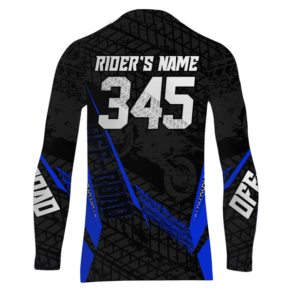 Maxcorners Motocross Racing Jersey Kid Women Men Dirt Bike Shirt Upf30+ Off-road Jersey Blue MT2809