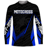 Maxcorners Motocross Racing Jersey Kid Women Men Dirt Bike Shirt Upf30+ Off-road Jersey Blue MT2809