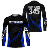 Maxcorners Motocross Racing Jersey Kid Women Men Dirt Bike Shirt Upf30+ Off-road Jersey Blue MT2809