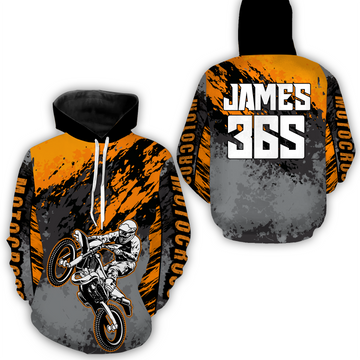 Maxcorners Orange Motocross Racing Hoodie Jersey For Men Women Dirt Bike Off-road Hoodie  MT2809