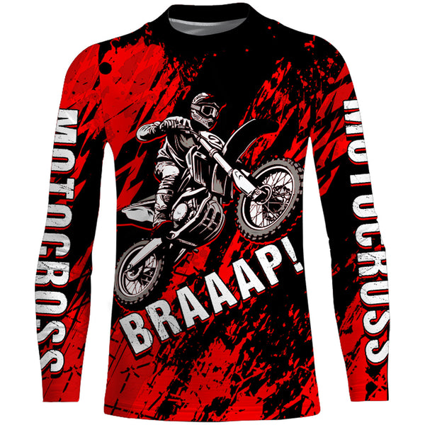 Maxcorners Motocross Racing Jersey Red Upf30+ Dirt Bike Shirt Men Women Kid Off-Road Shirt XM87 MT2809
