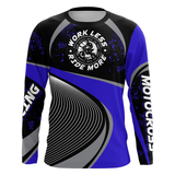 Maxcorners Motocross Racing Jersey Blue Upf30+ Dirt Bike Shirt Off-Road MX Racing Jersey MT2709