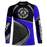 Maxcorners Motocross Racing Jersey Blue Upf30+ Dirt Bike Shirt Off-Road MX Racing Jersey MT2709