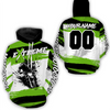 Maxcorners Custom Green Motocross Racing Hoodie Jersey for Biker Men Women Dirt Bike Hoodie Zip MT2709
