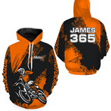Maxcorners Orange Motocross Racing Hoodie for Men Women Dirt Bike Hoodie Off-road Jersey LM2809