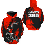 Maxcorners Red Motocross Racing Hoodie for Men Women Dirt Bike Hoodie Off-road Jersey LM2809