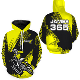 Maxcorners Yellow Motocross Racing Hoodie for Men Women Dirt Bike Hoodie Off-road Jersey LM2809