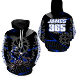 Maxcorners Blue Motocross Racing Hoodie for Men Women Dirt Bike Motorcycle Hoodie MX Jersey LM2809