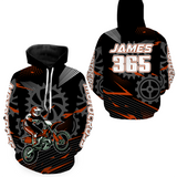 Maxcorners Orange Motocross Racing Hoodie for Men Women Dirt Bike Motorcycle Hoodie MX Jersey LM2809