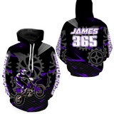Maxcorners Purple Motocross Racing Hoodie for Men Women Dirt Bike Motorcycle Hoodie MX Jersey  LM2809