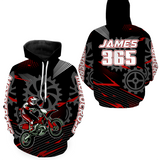 Maxcorners Red Motocross Racing Hoodie for Men Women Dirt Bike Motorcycle Hoodie MX Jersey LM2809