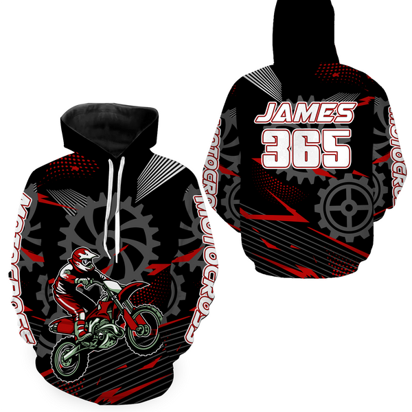 Maxcorners Red Motocross Racing Hoodie for Men Women Dirt Bike Motorcycle Hoodie MX Jersey LM2809