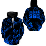 Maxcorners Blue Motocross Hoodie Jersey Custom for Men Women Motorcycle Dirt Bike Hoodie Zip LM2809
