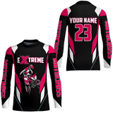 Maxcorners Motocross Racing Jersey Pink Off-road Riding Dirt Bike Shirt For Kid Men Women MT2709