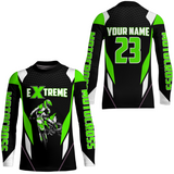 Maxcorners Motocross Racing Jersey Green Off-road Riding Dirt Bike Shirt For Kid Men Women MT2709
