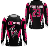 Maxcorners Motocross Racing Jersey Pink Off-road Riding Dirt Bike Shirt For Kid Men Women MT2709