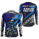 Maxcorners Blue Motocross Jersey Custom Dirt Bike Racing Shirt Men Kid Woman Off-road Jersey LM2809