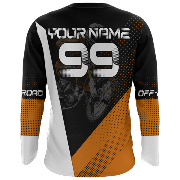 Maxcorners Motocross Racing Jersey Upf30+ Dirt Bike Shirt Orange Motorcycle Off-Road Shirt MT2709