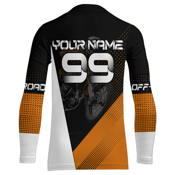 Maxcorners Motocross Racing Jersey Upf30+ Dirt Bike Shirt Orange Motorcycle Off-Road Shirt MT2709