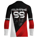Maxcorners Motocross Racing Jersey Upf30+ Dirt Bike Shirt Red Motorcycle Off-Road Shirt MT2709
