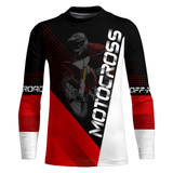 Maxcorners Motocross Racing Jersey Upf30+ Dirt Bike Shirt Red Motorcycle Off-Road Shirt MT2709