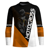 Maxcorners Motocross Jersey Men Women Kid Dirt Bike Orange Off-Road Shirt Upf30+ MX Racing Jersey MT2709