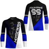 Maxcorners Motocross Racing Jersey Upf30+ Dirt Bike Shirt Blue Motorcycle Off-Road Shirt MT2709