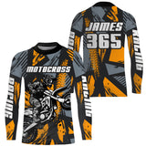 Maxcorners Orange Motocross Jersey Custom Dirt Bike Motorcycle Racing Shirt For Kid Men Women MT2709