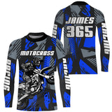 Maxcorners Blue Motocross Jersey Custom Dirt Bike Motorcycle Racing Shirt For Kid Men Women MT2709