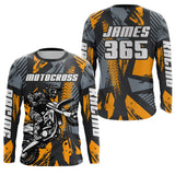 Maxcorners Orange Motocross Jersey Custom Dirt Bike Motorcycle Racing Shirt For Kid Men Women MT2709