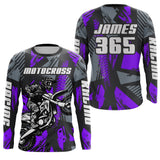 Maxcorners Purple Motocross Jersey Custom Dirt Bike Motorcycle Racing Shirt For Kid Men Women MT2709