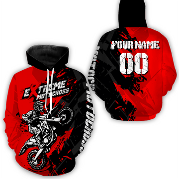 Maxcorners Motocross Racing Hoodie Motorcycle Jersey for Men Women Dirt Bike Hoodie Zip MT2809