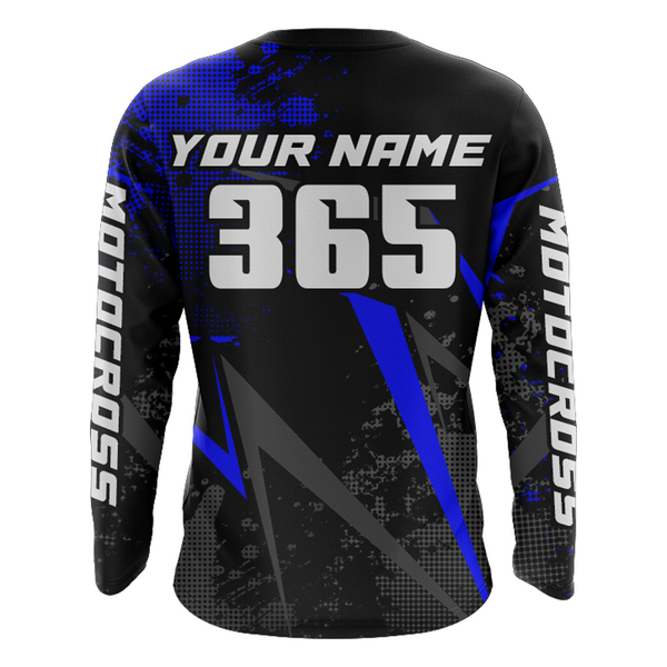 Maxcorners Motocross Racing Jersey Men Women Kid Upf30+ Dirt Bike Shirt Youth Adult Off-Road Navy Blue MT2709