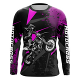 Maxcorners Motocross Racing Jersey Men Women Kid Upf30+ Dirt Bike Shirt Youth Adult Off-Road Purple MT2709