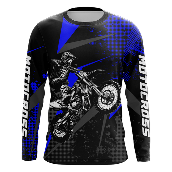 Maxcorners Motocross Racing Jersey Men Women Kid Upf30+ Dirt Bike Shirt Youth Adult Off-Road Navy Blue MT2709