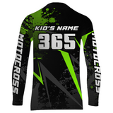 Maxcorners Motocross Racing Jersey Men Women Kid Upf30+ Dirt Bike Shirt Youth Adult Off-Road Navy Green MT2709