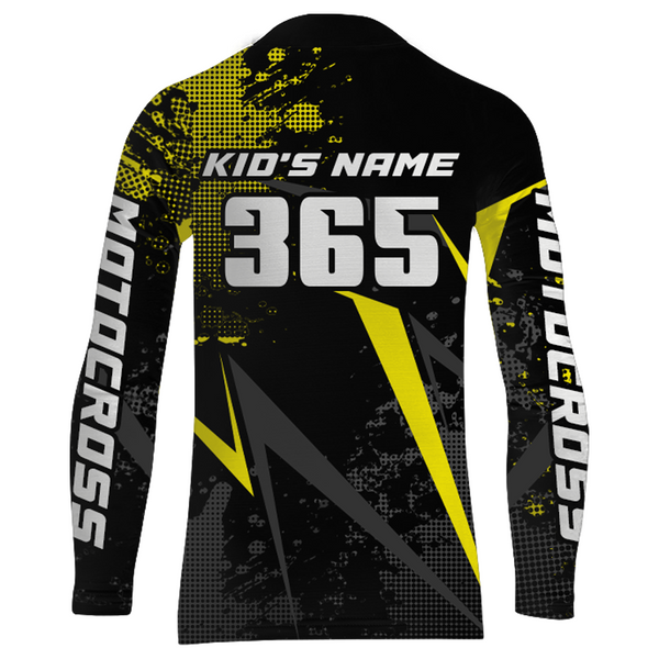Maxcorners Motocross Racing Jersey Men Women Kid Upf30+ Dirt Bike Shirt Youth Adult Off-Road Yellow MT2709