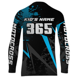 Maxcorners Motocross Racing Jersey Men Women Kid Upf30+ Dirt Bike Shirt Youth Adult Off-Road Light Blue MT2709